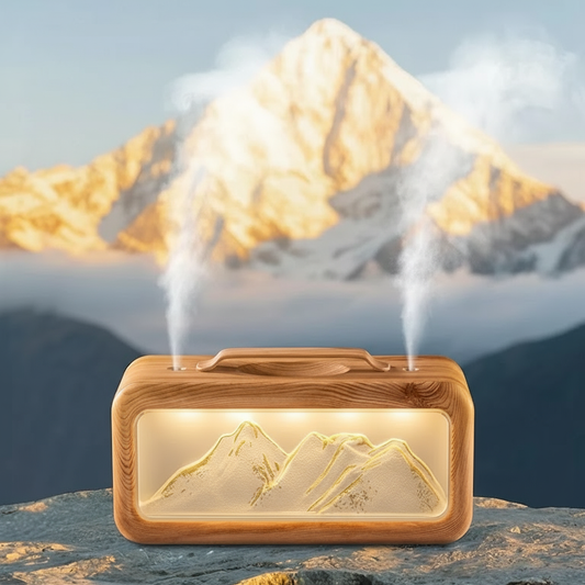 🌿 AlpineMist 600ml Dual Spray Humidifier – Snow Mountain Aroma Diffuser