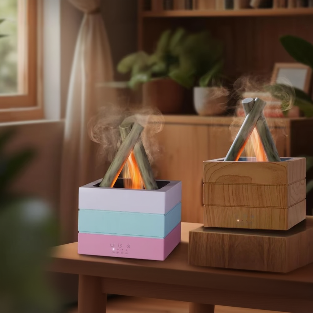 🏕️ CampfireMist Flame Aroma Diffuser – Ultrasonic Humidifier with 7-Color Ambient Light & Auto Shut-Off