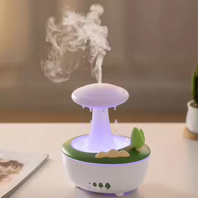 🌿 ForestMist Raindrop Aroma Diffuser & LED Humidifier