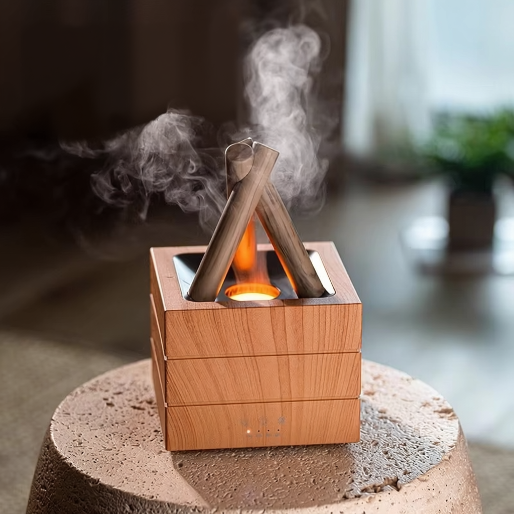 🏕️ CampfireMist Flame Aroma Diffuser – Ultrasonic Humidifier with 7-Color Ambient Light & Auto Shut-Off