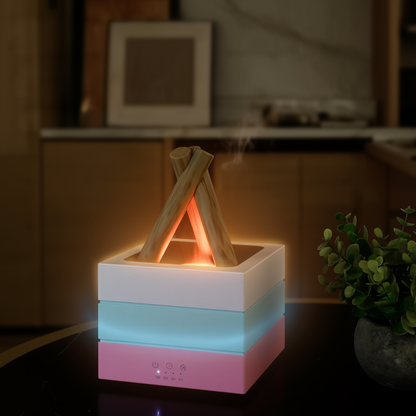 🏕️ CampfireMist Flame Aroma Diffuser – Ultrasonic Humidifier with 7-Color Ambient Light & Auto Shut-Off