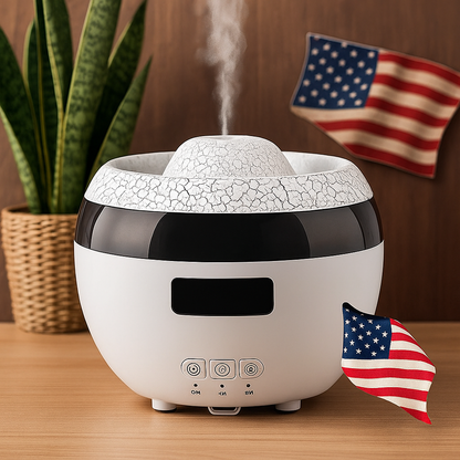 🌿GlowMist 5-in-1 Smart Diffuser & Clock – Essential Oil Humidifier with Flame Light Ambiance