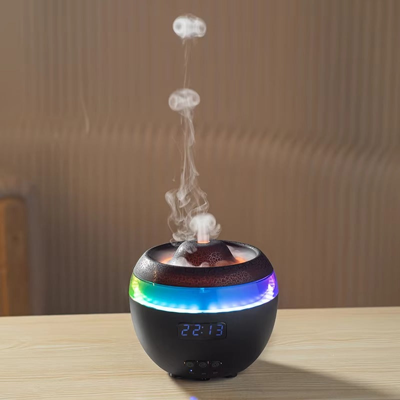 🌿GlowMist 5-in-1 Smart Diffuser & Clock – Essential Oil Humidifier with Flame Light Ambiance