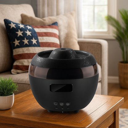 🌿GlowMist 5-in-1 Smart Diffuser & Clock – Essential Oil Humidifier with Flame Light Ambiance