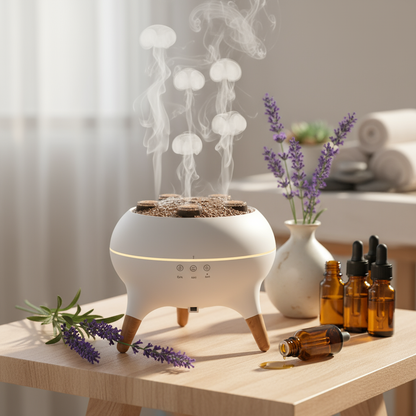 JellyGlow 5-Spray Aroma Diffuser — Elevate Your Space with Light, Mist & Calm