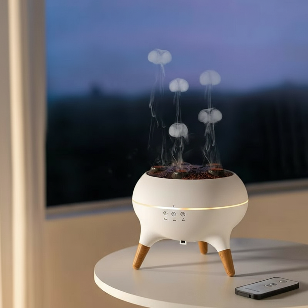 JellyGlow 5-Spray Aroma Diffuser — Elevate Your Space with Light, Mist & Calm