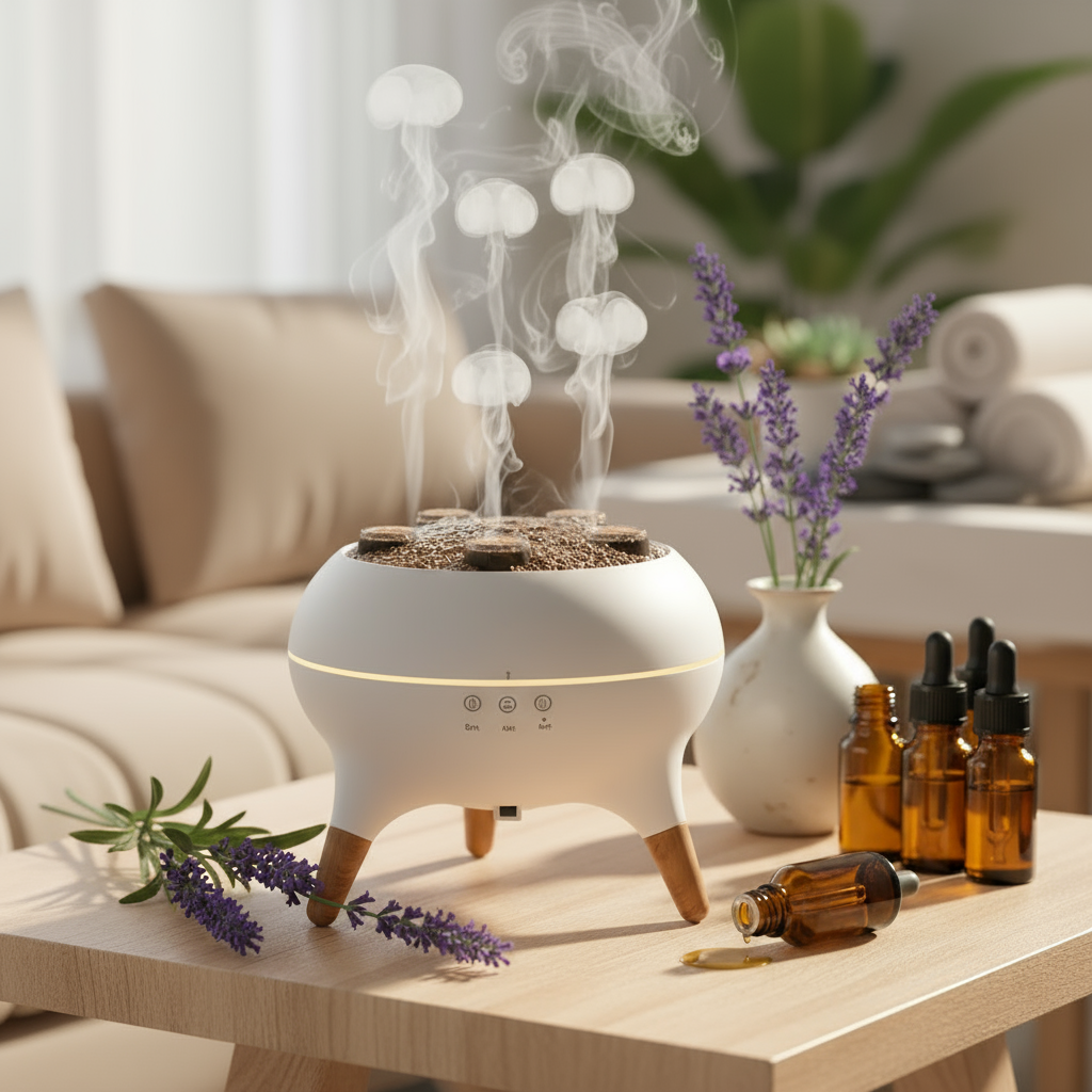 JellyGlow 5-Spray Aroma Diffuser — Elevate Your Space with Light, Mist & Calm