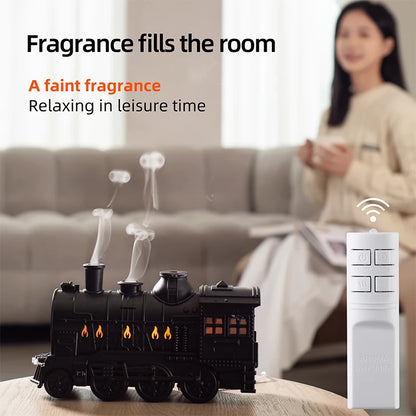 🚄 Train Ultrasonic Aromatherapy Diffuser & Air Humidifier – 300ml Remote Control