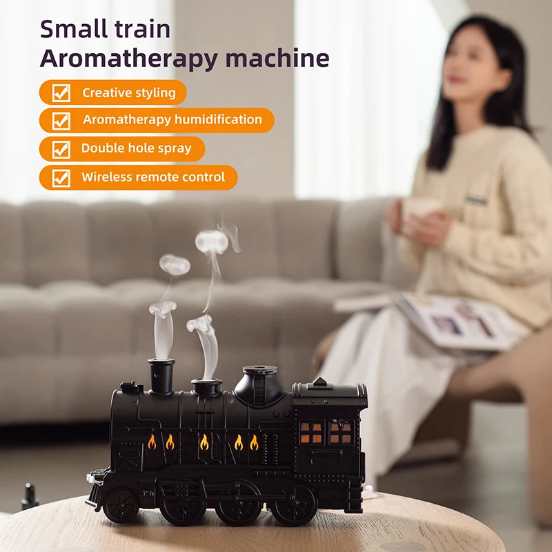 🚄 Train Ultrasonic Aromatherapy Diffuser & Air Humidifier – 300ml Remote Control