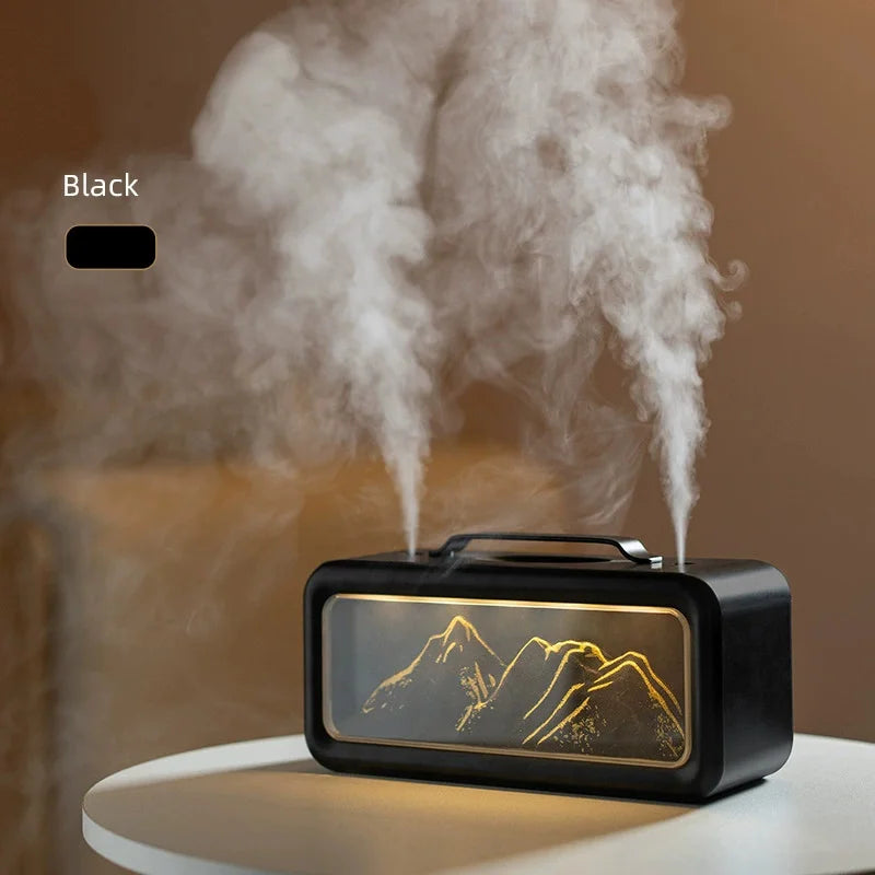🌿 AlpineMist 600ml Dual Spray Humidifier – Snow Mountain Aroma Diffuser