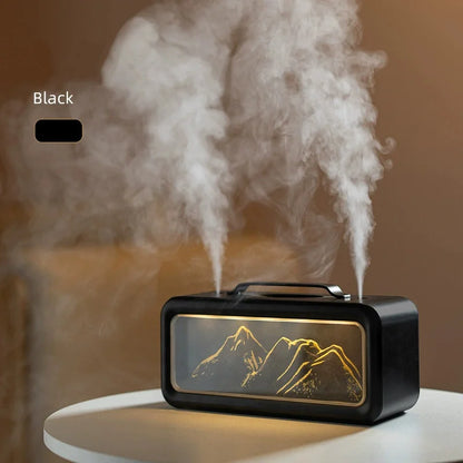 🌿 AlpineMist 600ml Dual Spray Humidifier – Snow Mountain Aroma Diffuser