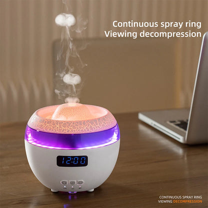 🌿GlowMist 5-in-1 Smart Diffuser & Clock – Essential Oil Humidifier with Flame Light Ambiance
