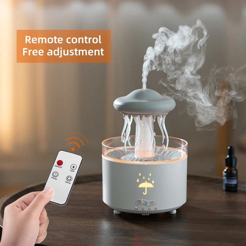 SereneDrop 3-in-1 Rotating Water Drop Aroma Diffuser with Remote Control