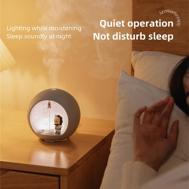 USB Aromatherapy Essential Oil Diffuser Mini Table Air Humidifier with Warm Lamp for Home Office Electric Fragrance Machine