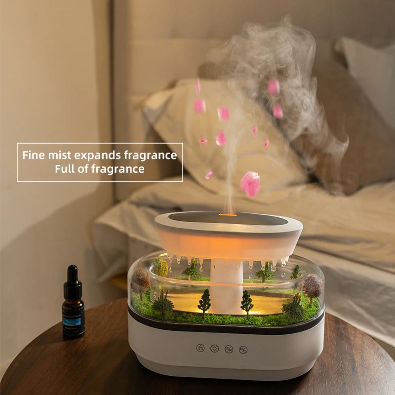 🌙 SleepWave Raindrop Humidifier – Essential Oil Diffuser with Calming Lights & Whisper-Quiet Mist