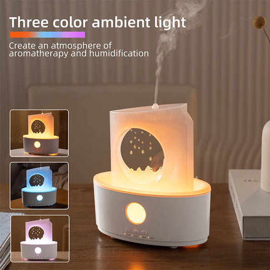🌧️ZenCloud Rain Diffuser – Calming Mist & Ambient Light for Stress Relief