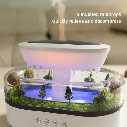 🌙 SleepWave Raindrop Humidifier – Essential Oil Diffuser with Calming Lights & Whisper-Quiet Mist