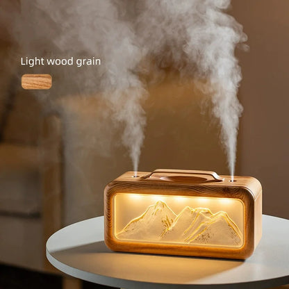 🌿 AlpineMist 600ml Dual Spray Humidifier – Snow Mountain Aroma Diffuser