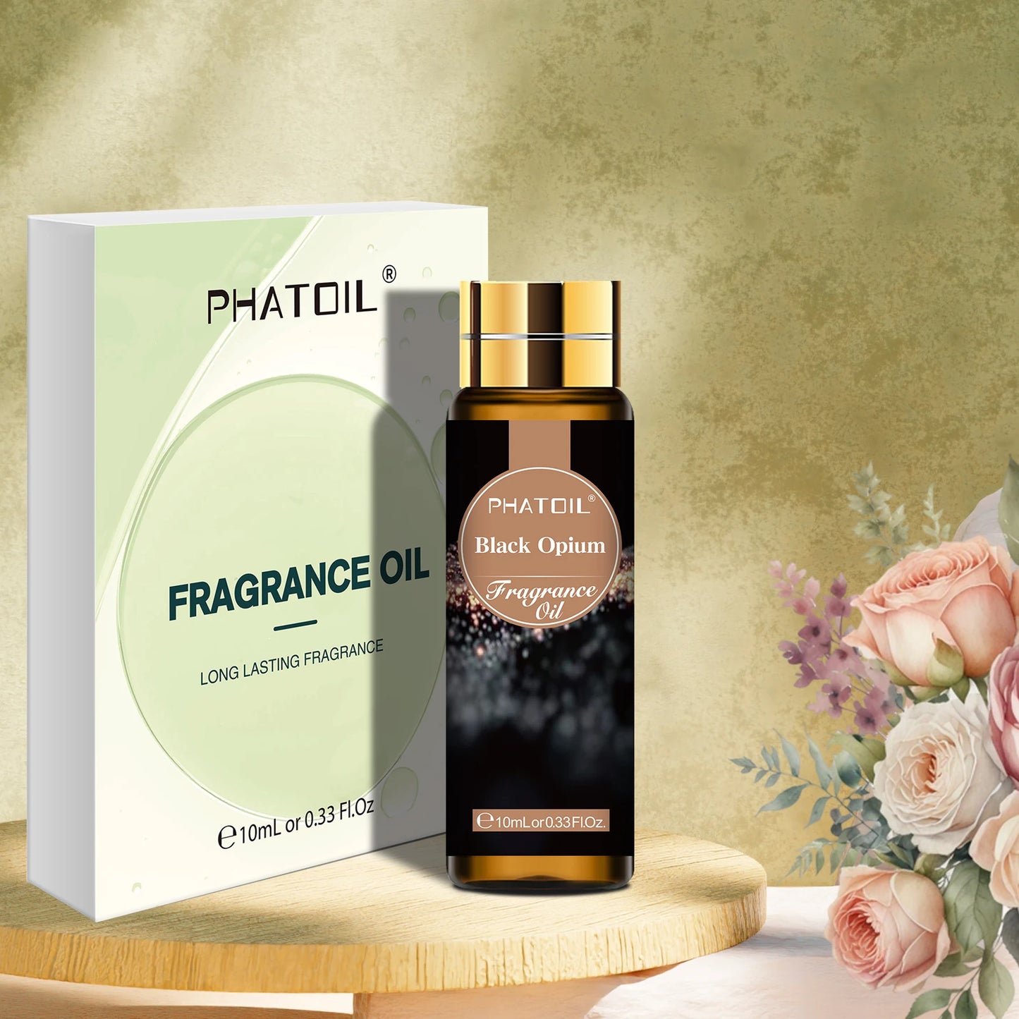 PHATOIL 3PCS Fragrance Oils Set - 10ml Coconut Vanilla,White Musk,Black Opiumm Aroma Essential Oil For Diffuser Aromatherapy