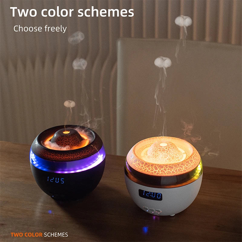 🌿GlowMist 5-in-1 Smart Diffuser & Clock – Essential Oil Humidifier with Flame Light Ambiance