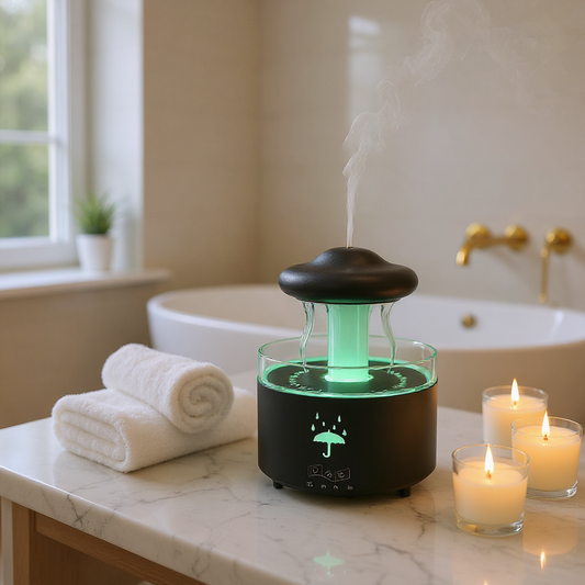 SereneDrop 3-in-1 Rotating Water Drop Aroma Diffuser with Remote Control