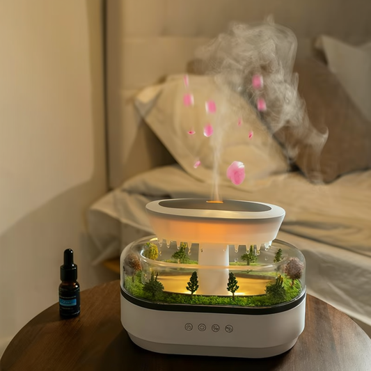 🌙 SleepWave Raindrop Humidifier – Essential Oil Diffuser with Calming Lights & Whisper-Quiet Mist