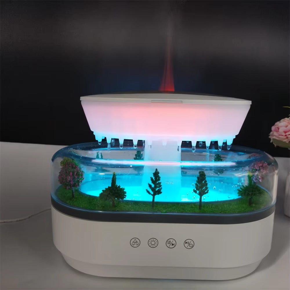 🌙 SleepWave Raindrop Humidifier – Essential Oil Diffuser with Calming Lights & Whisper-Quiet Mist
