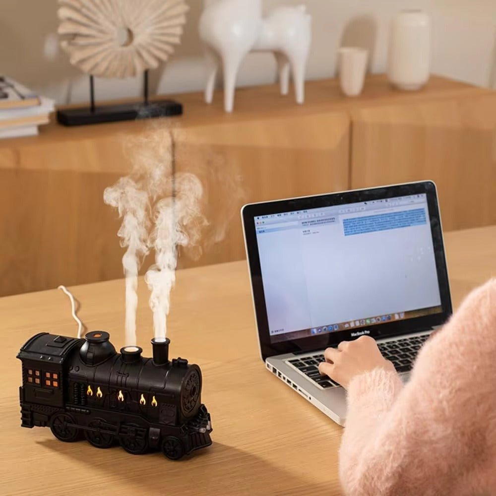 🚄 Train Ultrasonic Aromatherapy Diffuser & Air Humidifier – 300ml Remote Control