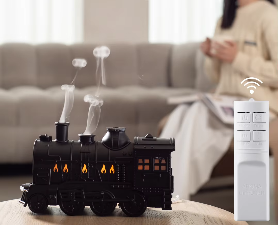 🚄 Train Ultrasonic Aromatherapy Diffuser & Air Humidifier – 300ml Remote Control